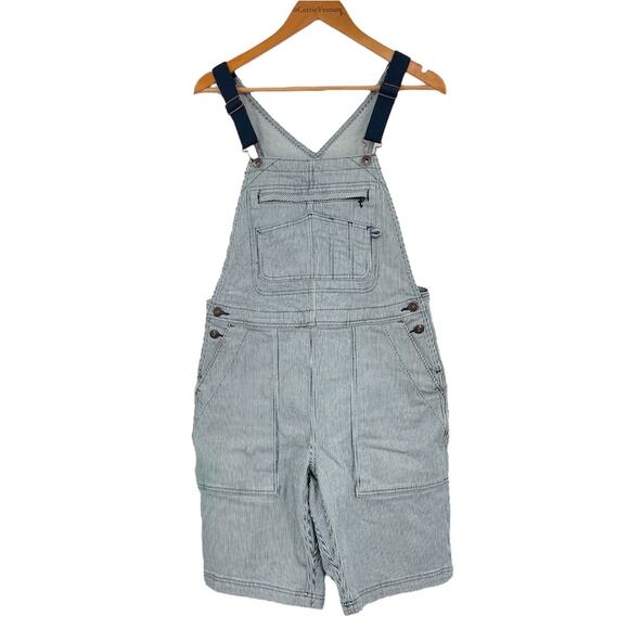 Duluth Trading Co. Pants - Duluth Trading Rootstock Striped Gardening Overall Shorts Railroad Blue Size S